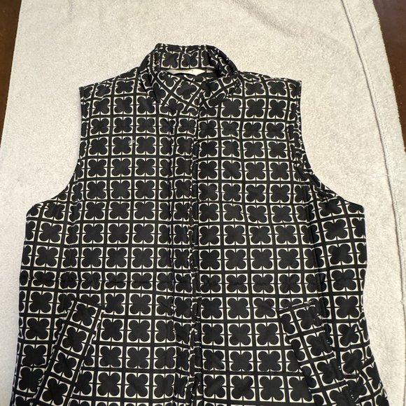 Women’s LIZ CLAIBORNE Black & White Fall/Winter Puffer Vest Size Medium Classic - Picture 2 of 11